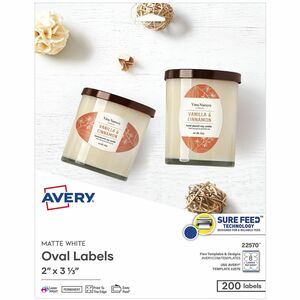 Avery&reg; Matte White Sure Feed Labels