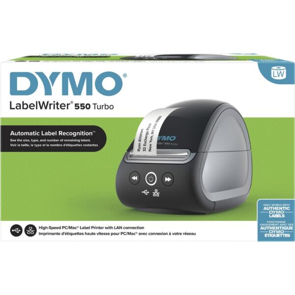 Business Machines & Accessories — Dymo LabelWriter 550 Direct Thermal Printer – Monochrome – Label Print – Ethernet – USB – USB Host – Black