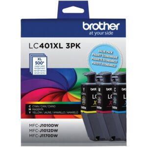 Brother LC401XL3PKS Original High Yield Inkjet Ink Cartridge - CMY - 3 / Pack