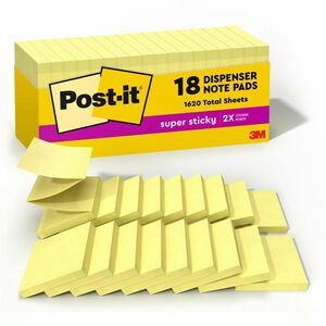 Post-it&reg; Super Sticky Dispenser Notes - Canary Yellow
