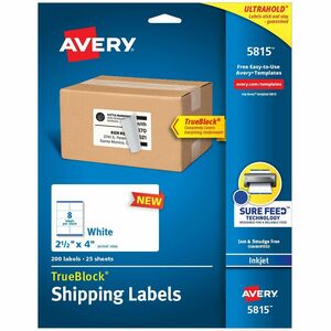 Avery&reg; Avery&reg; Printable Shipping Labels, 2.5" x 4" , 200 Labels (5815)