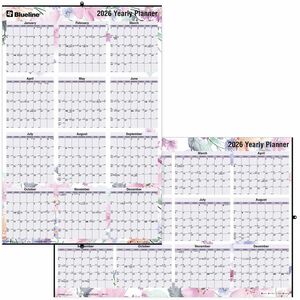 Blueline Tropical Annual Wall Calendar 24"x 36" , English