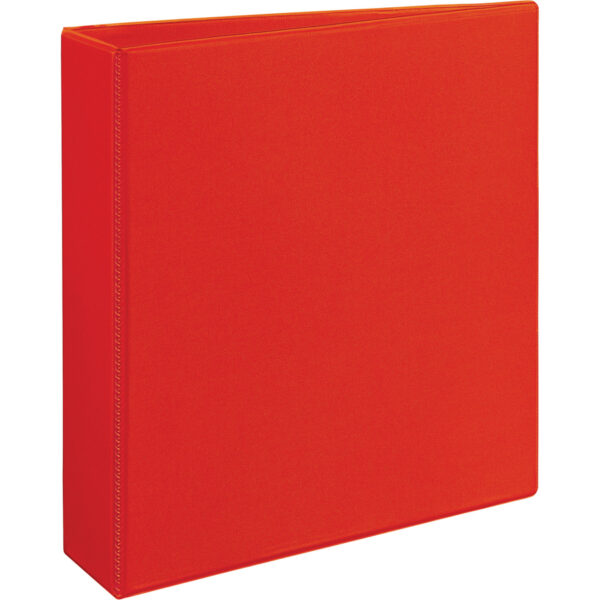 Heavy-Duty View Binder with DuraHinge and One Touch EZD Rings, 3 Rings, 2" Capacity, 11 x 8.5, Red