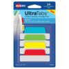 Ultra Tabs Repositionable Tabs, Margin Tabs: 2.5" x 1", 1/5-Cut, Assorted Colors, 24/Pack
