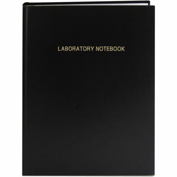 Lab Research Notebook, Quadrille Rule (5 sq/in), Black Cover, (72) 11.25 x 8.75 Sheets