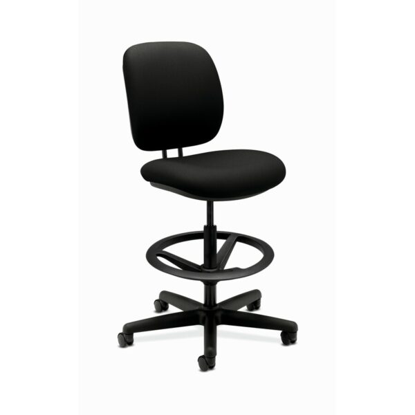 HON ComforTask Stool | Extended Height, Footring | Black Fabric