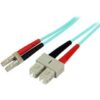 StarTech.com 10m (30ft) LC/UPC to SC/UPC OM3 Multimode Fiber Optic Cable, Full Duplex Zipcord Fiber, 100Gbps, LOMMF, LSZH Fiber Patch Cord