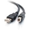 C2G 6.6ft USB A to USB B Cable - USB A to B Cable - USB 2.0 - Black - M/M