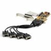 StarTech.com 8-Port PCI Express RS232 Serial Adapter Card -PCIe to Serial DB9 Controller 16C1050 UART - Low Profile - 15kV ESD - Win/Linux