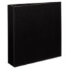 Economy View Binder with Round Rings , 3 Rings, 3" Capacity, 11 x 8.5, Black, (5740)