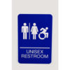 ADA Sign, Unisex Restroom, 6 x 9, Blue Face, White Graphics