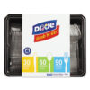 Combo Pack, Tray with Clear Plastic Utensils, Heavyweight, (90) Forks/(30) Knives/(60) Spoons, Plastic, Clear, 1,800/Carton