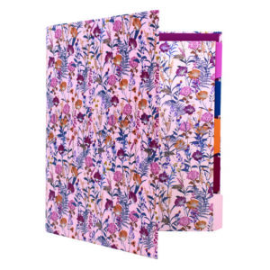 Rollbound Binder, 3 Rings, 1" Capacity, 11 x 8.5, Cream/Yellow/Blue/Red