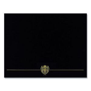 Classic Crest Certificate Covers, 9.38 x 12, Black, 5/Pack