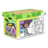 At Play Color in Toy Box, Animal Design, 1 Section, 5.25 Cu Ft, 28" x 18" x 18", White/Black