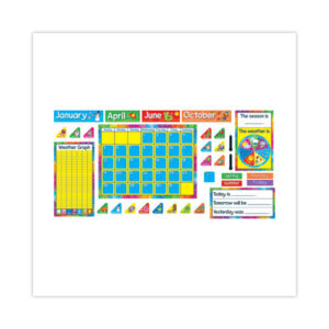 Year Around Calendar Bulletin Board Set, 12-Month Calendar, 22" x 17", Assorted Colors, 106/Set