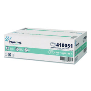 HyTech Seas Mini JRT, Septic Safe, 1-Ply, White, 3.3" x 750 ft, 6 Rolls/Carton