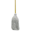 Cotton Deck Mop, #32 White Cotton Head, 50" Wood Handle, 6/Carton