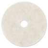 Ultra High-Speed Natural Blend Floor Burnishing Pads 3300, 20" Diameter, White, 5/Carton