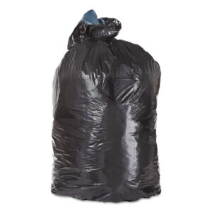 Low-Density Can Liners, 45 gal, 1.25 mil, 23" x 46", Black, Flat Pack, 100/Carton