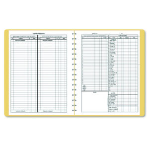 Simplified Monthly Bookkeeping Record, 4 Column Format, Tan Cover, 11 x 8.5 Sheets, 128 Sheets/Book