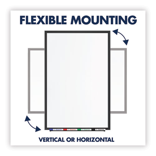 Classic Series Total Erase Dry Erase Boards, 36" x 24", White Surface, Black Aluminum Frame