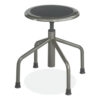 Diesel Low Base Stool, Backless, Supports Up to 250 lb, 16" to 22" Seat Height, Black Seat, Pewter Base
