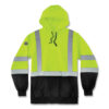GloWear 8373 Hi-Vis Class 3 Hooded Sweatshirt with Black Bottom, Polar Fleece, Lime, X-Large