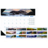 Earthscapes Recycled Monthly Desk Pad Calendar, Coastlines Photos, 18.5 x 13, Black Binding/Corners,12-Month (Jan-Dec): 2025