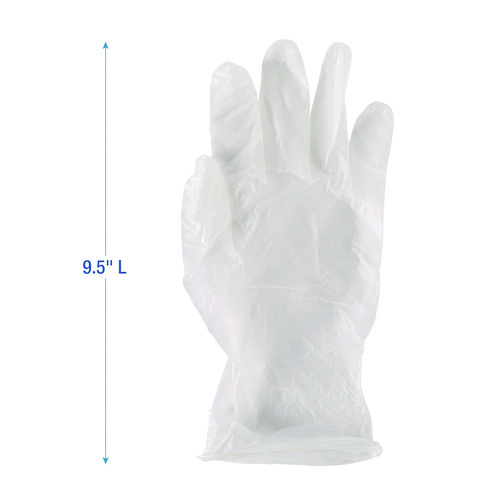 General Purpose Vinyl Gloves, Powder/Latex-Free, 2.6 mil, Large, Clear, 100/Box