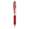 WOW! Gel Pen, Retractable, Medium 0.7 mm, Red Ink, Clear/Red Barrel, Dozen
