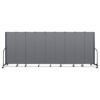 Portable Room Divider, 16 ft 9" x 0.75" x 6 ft, Vinyl/Fiberglass/Steel, Gray