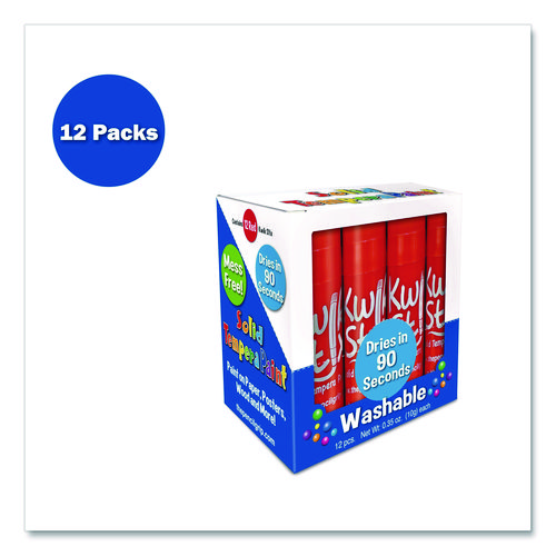 Kwik Stix Single Color Pack, 0.7" x 3.5", Red, 12/Pack, 12 Packs/Carton