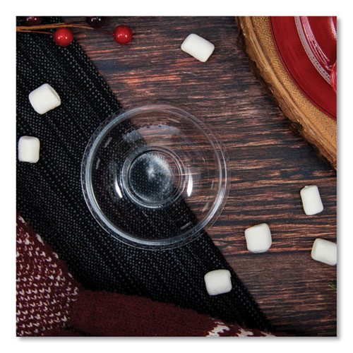 Plastic Dome Lid, No-Hole, Fits 9 oz to 22 oz Hot Cups, Clear, 100/Sleeve, 10 Sleeves/Carton