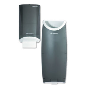 Door Tissue Dispenser/Trash Receptacle, 6.75 x 4 x 11, Smoke
