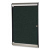 Silhouette 1 Door Enclosed Vinyl Bulletin Board with Satin Frame, 27.75" x 42.13", Ebony Surface, Black/Satin Aluminum Frame
