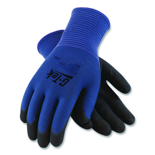 GP Nitrile-Coated Nylon Gloves, Medium, Blue/Black, 12 Pairs