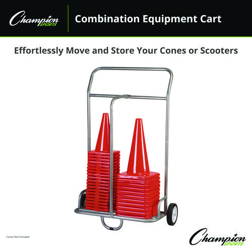 Combination Equipment Cart, Metal, 132 lb Capacity, 16 x 32 x 48, Silver