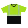 GloWear 8280BK Class 2 Performance T-Shirt with Black Bottom, 9X-Large Long, Lime