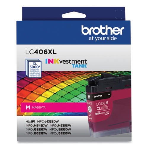 Brother INKvestment LC406XLM Original High Yield Inkjet Ink Cartridge - Single Pack - Magenta - 1 Each
