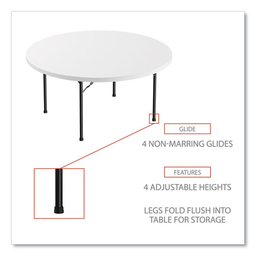 Round Plastic Folding Table, 60" Diameter x 29.25h, White