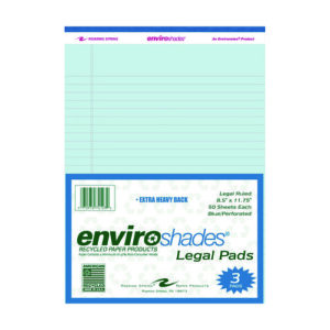 Enviroshades Legal Notepads, 50 Blue 8.5 x 11 Sheets, 3/Pack
