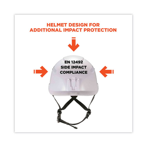 Skullerz 8975V Class C Safety Helmet with 8991 Visor Kit, Smoke Lens, 6-Point Ratchet Suspension, White