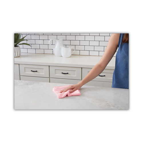 Microfiber Cleaning Cloths, 16 x 16, Pink, 24/Pack - Image 4