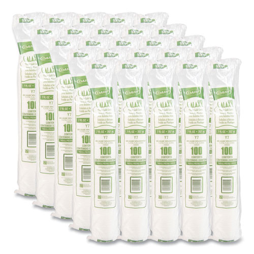 High-Impact Polystyrene Cold Cups, 7 oz, Plastic, Translucent, 100/Pack