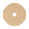 Burnishing Floor Pads, 20" Diameter, Tan, 5/Carton
