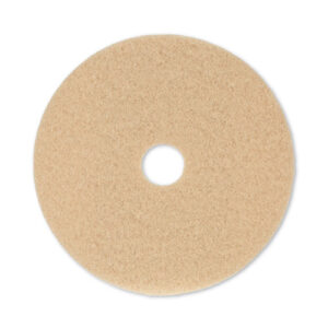 Burnishing Floor Pads, 20" Diameter, Tan, 5/Carton