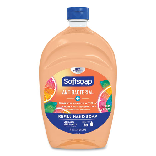 Antibacterial Liquid Hand Soap Refill, Fresh Scent, Orange, 50 oz