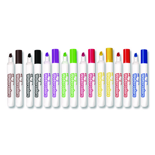 Broadline Watercolor Markers, Broad Chisel Tip, Assorted Colors, 8/Set