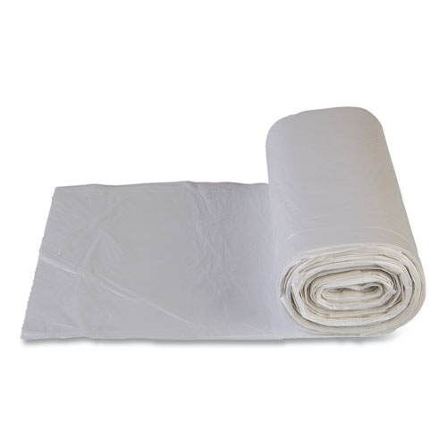 High-Density Commercial Can Liner Value Pack, 60 gal, 14 mic, 43" x 46", Clear, Interleaved Roll, 25 Bags/Roll, 8 Rolls/CT